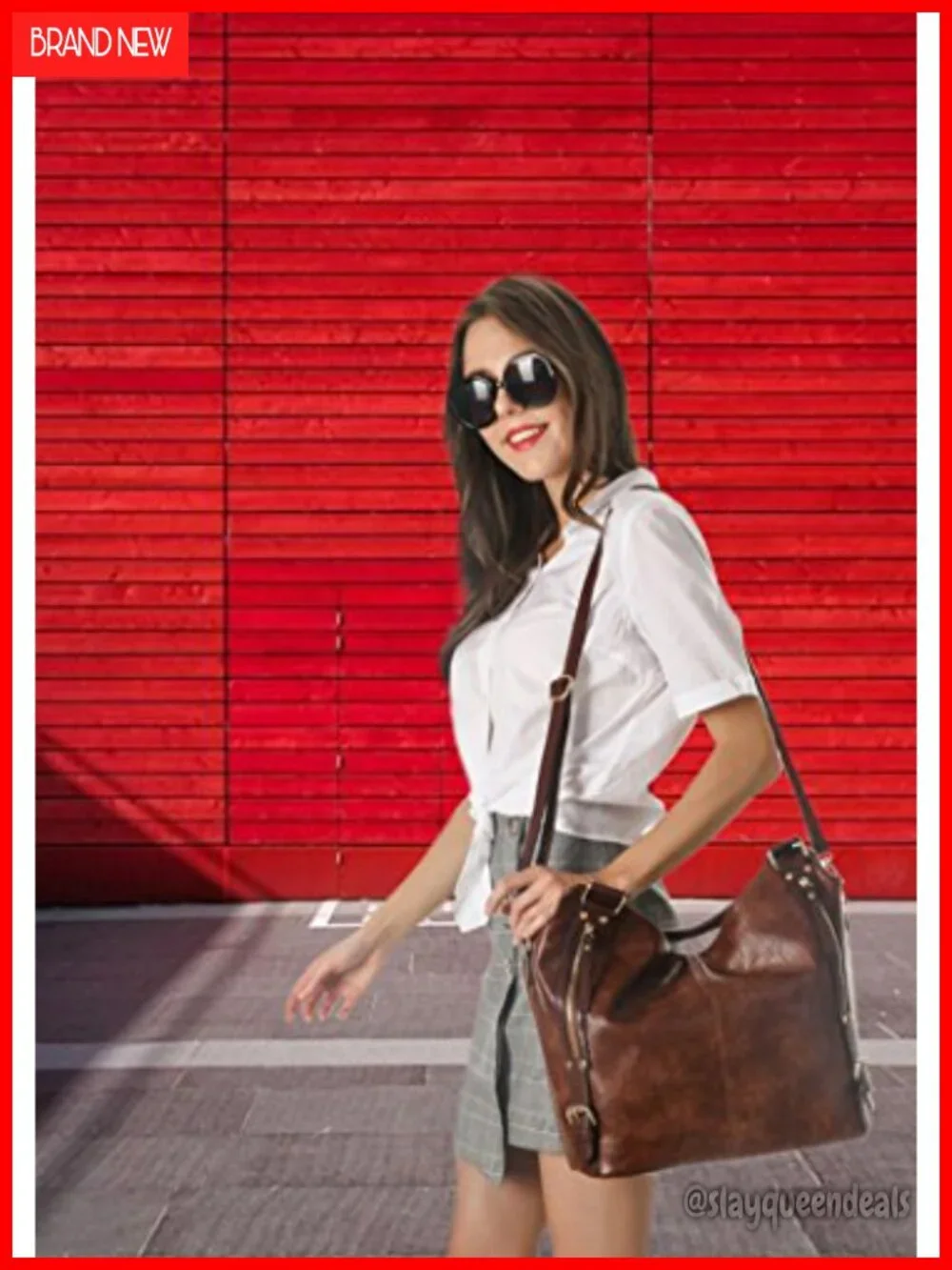 PU Leather Hobo Shoulder Tote Bag with Adjustable Strap